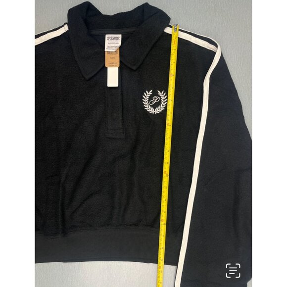 VICTORIA'S SECRET Fleece Cropped Polo Sweatshirt XL - Picture 4 of 15